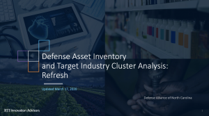 Defense Asset Inventory and Target Industry Cluster Analysis: Refresh Presentation